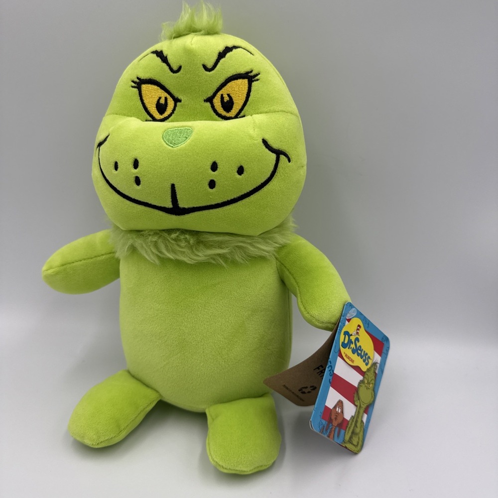 Aurora Dr. Seuss Squishy Grinch 9.5" Green Soft Plush Stuffed Animal Toy NEW